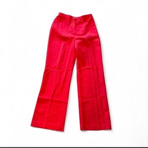 Vintage 80s red high waisted pants 29” waist wide leg flare leg trousers